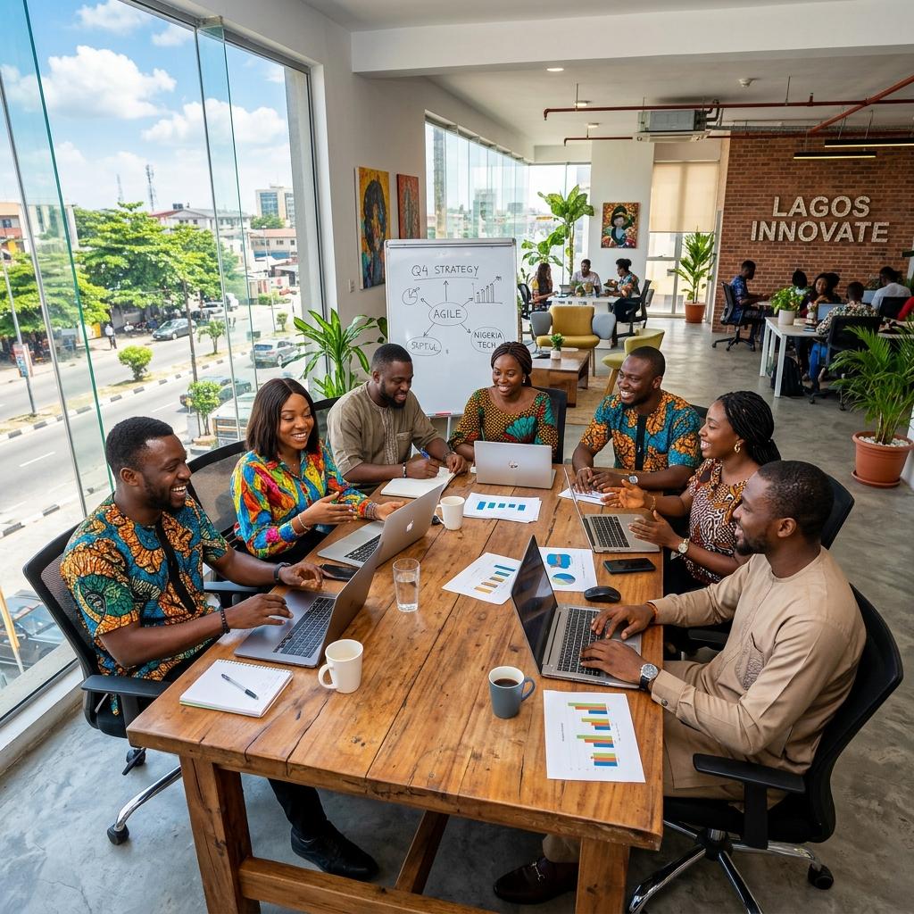 Nigerian team in a modern office